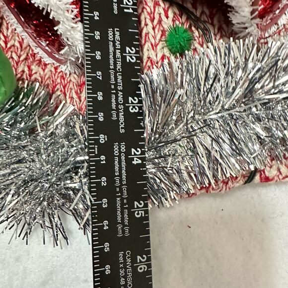 Ugly Christmas Sweater Elf LIGHTS UP Tacky Tinsel Xmas Party Winner Size Small - Picture 5 of 5